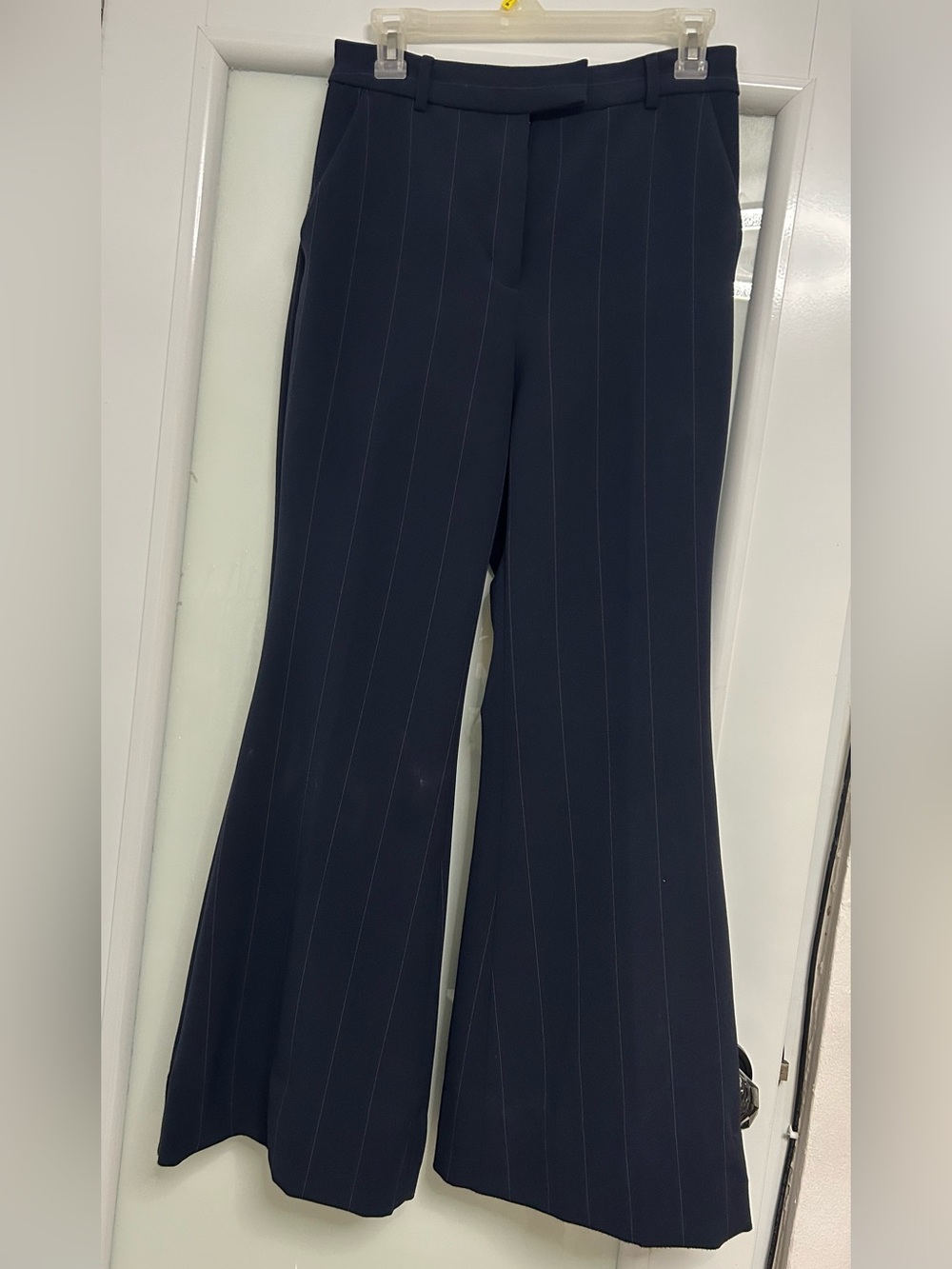 Express Navy Pinstripe Wide-Leg Trousers